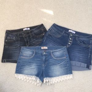 3 Pairs Denim Shorts Juniors Sz 11